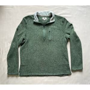 Vintage Woolrich Sweater Mens Size Large Green Quarter Zip Pullover